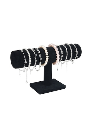 Kadife Bilezik Standı Takı Bileklik Sergileme Düzenleyici 23x16 Cm Siyah