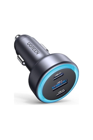 Ugreen 30w 3 Portlu Araç İçi Şarj Cihazı Çakmaklık Adaptörü, 45843