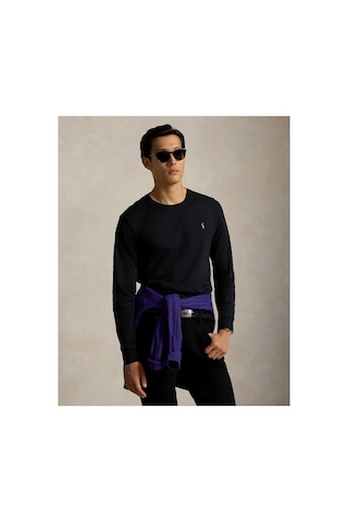 Polo Ralph Lauren Özel Tasarım Regular Kesim Yumuşak Pamuklu Sweatshirt Siyah