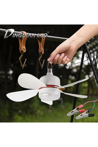 Xuweiwei 12v Düşük Voltajlı Vantilatör Işık 1 Adet Taşınabilir Fan Işığı Kamp Pazar Standı Avlu Balkon Yatak Oturma Odası İçin