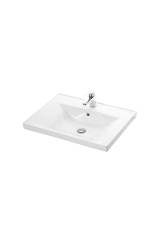 Salkım 65 Cm Beyaz Balon Mdf Seramik Lavabolu Asma Banyo Alt Dolabı