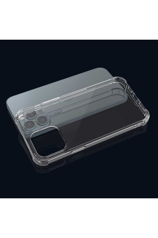 Apple Uyumlu iPhone 13 Pro Max Uyumlu Zore Kamera Korumalı Nitro Anti Shock Silikon-renksiz Renksiz -