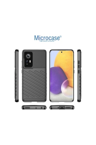 Microcase Xiaomi Mi 12X Thunder Serisi Silikon Kılıf-Siyah