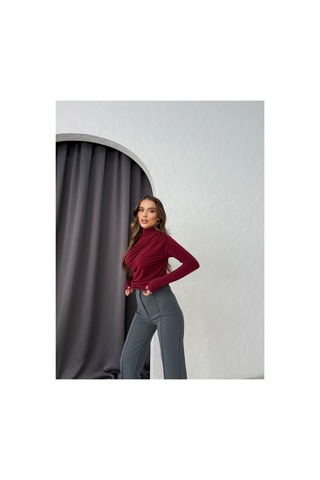 Unika Boutique Büzgülü Bluz bordo