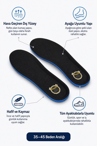 Joy Ayakkabı Jy001 Memory Foam Hafızalı Darbe Emici Ortopedik Ayakkabı Tabanlığı Siyah 42 Numara Mh-mooıenjy-575763-siyah42