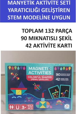 Manyetik Renkler Ve Şekiller Yaratıcı Aktivite Seti Stem Modeline Uygun 132 Parça