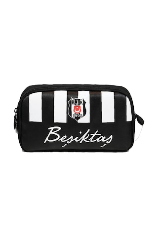 İki Gözlü Erkek Çocuk Bjk Baskılı Siyah Ve Beyaz Okul Kalem Çantası/kalemlik - 26374 Çok Renkli