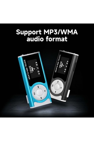 Kangvka Portatif Mp3 Çalar, Tf Kart Desteği 16gb , Mp3/wma Ses Formatı, Led Fener Özelliği, Lcd Ekranlı, Gümüş Renk