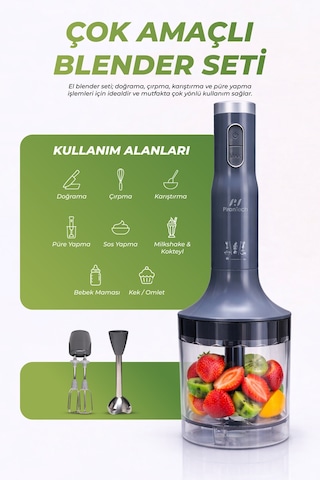 Pirantech YH-94 Parçalayıcı Çırpıcı Ve Metal El Blender Seti