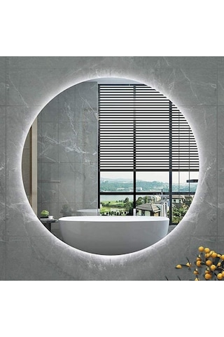 Gümüş Renk Ledli Banyo Konsol Aynası 80 CM