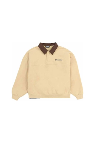 Misbhv Tweak Polo Sweatshirt - Pamuk, Tan Renk, Erkekler Için Rahat Ve Şık Koyu Bej