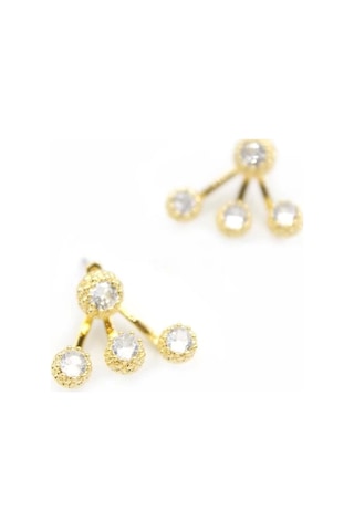 Çoklu Taşlı Küpe - Altın Çok Renkli