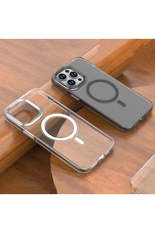 Apple Uyumlu iPhone 15 Pro Kılıf Zore Wireless Şarj Özellikli Şeffaf Efsane Kapak