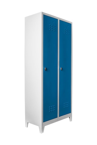 Jessan Ofis 2 li Standart Soyunma Dolabı Gri-Mavi