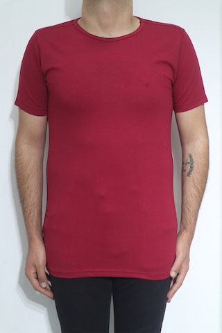 Santa Dmctekstil Erkek Düz Spor Kesim Dar Kalıp Bisiklet Yaka Basic T-shirt Bordo