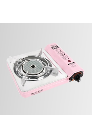 Ck-508 Orcamp Seramik Tekli Portatif Kamp Ocak Gaz Stop Emniyetli Pembe