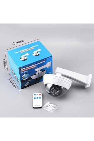 3 Mod Güneş Enerjili Aydınlatma Solar Bahçe Sahte Dome Kamera