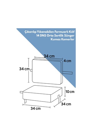 Dizanor Bebek Ve Çocuk Sandalye Yükseltici Minder Sırtlık Seti 34x34 Cm Gri