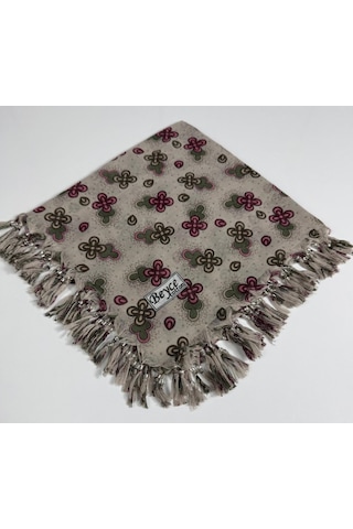 Beyce Cotton Sökme Boncuklu Desenli Tülbent 06440 Vizon
