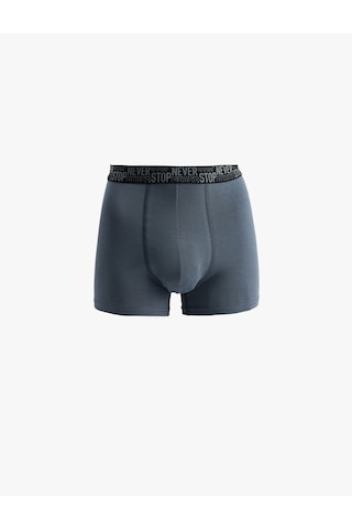Koton Regular Fit Baskılı Bel Detaylı Pamuklu 3'lü Boxer Seti Antrasit 6slm90034mk
