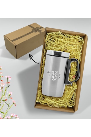 Bk Gift Kişiye Özel Hediye Kutulu 5304 Gümüş Çelik Termos Bardak-2 240 Ml Kobitmeyencom33454 Bk Gift Renkli