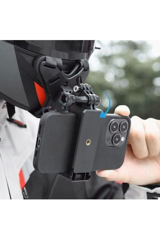 Motosiklet Kask Çene Aksiyon Kamera Ve Telefon Tutucu Motor Kask Standı Kask Çene Montaj Tutacağı