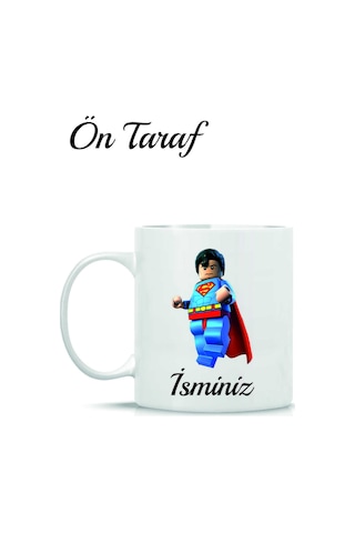 Supermanlego Temalı Kişiye Özel Kupa Bardak Beyaz
