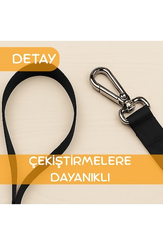 Beylini Dayanıklı Köpek Gezdirme Kayışı Metal Tokalı Siyah 150cm