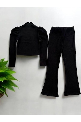 Zekids Kız Çocuk Kışlık Siyah Pantolonlu Takım-14435 Siyah