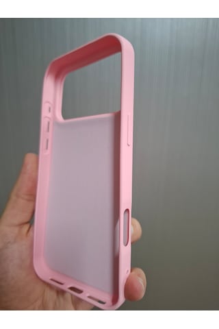 Apple Uyumlu iPhone 17 Pro Max Logolu İçi Kadife Silikon Lansman Kılıf Pembe