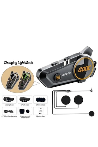 Motosiklet Kask Kulaklık Intercom Işıklı İnterkom Türkçe Menü