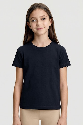 Lacivert O Yaka Standart Fit Basic Unisex Çocuk T-shirt - 11328 Lacivert
