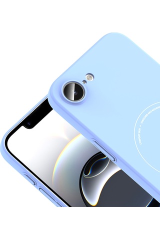 Maks Technology iPhone Uyumlu 17e Kılıf M-safe Şarj Özellikli Kamera Korumalı Mkst Elio Sert Pc Kapak - Açık Mavi