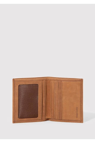 Mavi - Kahverengi Deri Cüzdan 091242-25818 Kahverengi