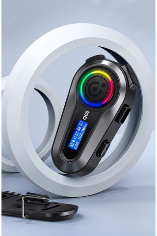 Motorsiklet Kask Interkom Kulaklık Rgb Işık Lcd Ekranlı Fm Radyo Bluetooth 5.3 Çift Telefon Bağlantı