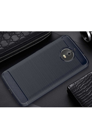 Lenovo Moto E4 Plus Kılıf Zore Room Silikon Kapak Lacivert
