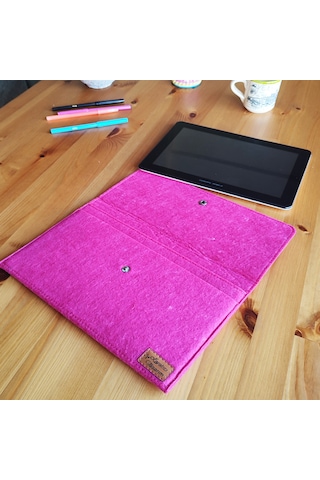 Ju Yaratıcı Tasarım Keçe Tablet Kılıfı Mavi Samsung Uyumlu Asus Le