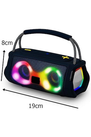 Jedel Sa-217 Taşınabilir Bluetooth Hoparlör, Rgb Led Işıklı, Kablosuz, Boombox Tasarım Ses Bombası