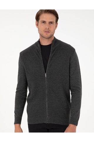 Pierre Cardin Erkek Gri Melanj Hırka Triko 50300497-vr086 Gri Melanj