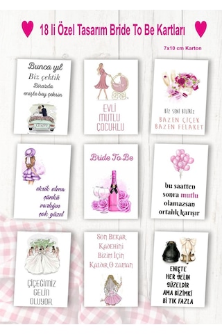 Bekarlıga Veda Bride To Be Kartları 18 Adet
