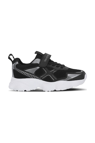 Slazenger Fast Track I Unisex Çocuk Cırt Cırtlı Siyah / Gümüş Günlük Spor Ayakkabısı