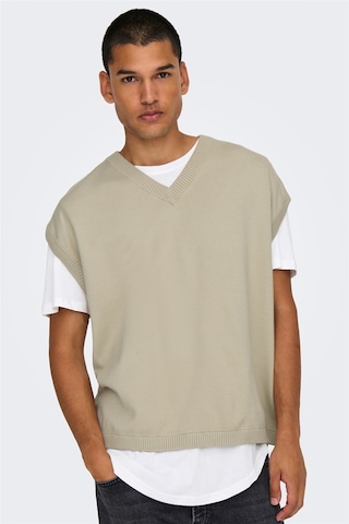 Only & Sons Onslusım Lıfe Rlx 12 V-neck Vest Knıt Erkek Gri Yelek - 22030784 Gri