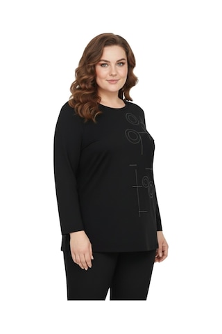 Wearon Kadın Siyah Sıfır Yaka Taşlı Bluz Bgl-st05154 Siyah