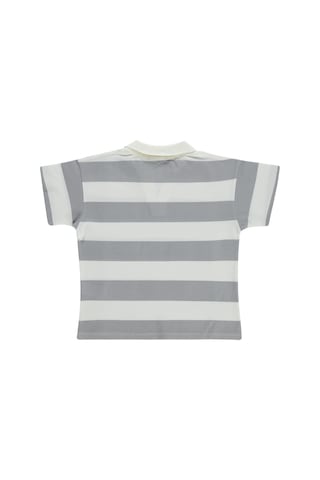 Civil Girls Çizgili Polo Yaka 10-13 Yaş Tişört - Gri