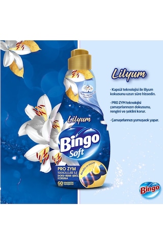 Bingo Soft Çamaşır Yumuşatıcı Konsantre 1440ml Lilyum Tekli