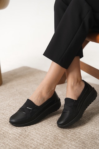 Garantili D0312 Günlük Ortopedik Kadın Babet Ayakkabı Siyah