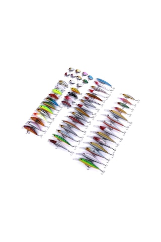 Hengjıa Set056 56 Parça Payet Seti Metal Payetler Sahte Yem Taze Levrek Balıkçılık Yem Seti, Uzunluk: 3 İla 10cm, Torbalı