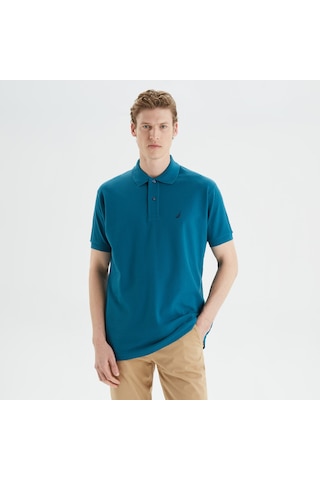 Nautica Erkek Mavi Classic Fit Kısa Kollu Polo Yaka T-shirt Düz K35000t Mavi