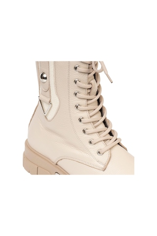 Greyder 72057 Kadın Bej Hakiki Deri Military Bot -114-bej Bej
