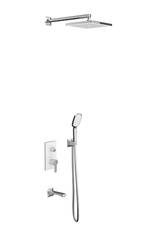 Teska Ciera Üç Yönlü Pprc Gövdeli Ankastre Banyo Bataryası Krom-Beyaz Krom